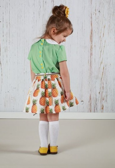 Girls Cotton Printed Skirt